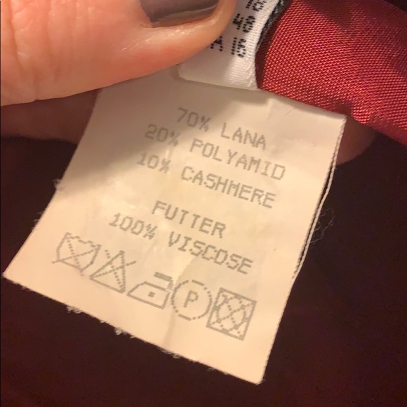 Red Erich Fend Lana/polyamid/cashmere blend coat - Picture 6 of 8